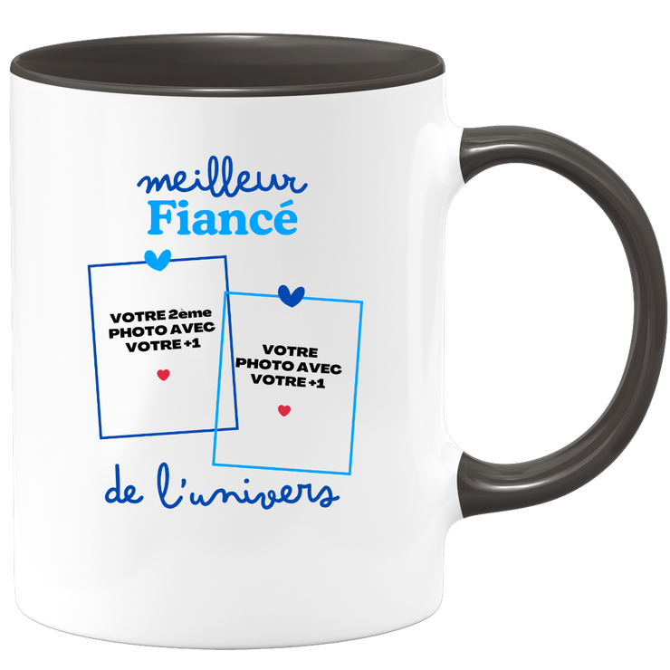 Mug Meilleur Fiancé de l'univers - Mug personnalisé avec 2 photos couple
