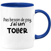 quotedazur - Mug Pas Besoin De Psy J'ai Un Toller - Cadeau Humour Chien - Tasse Originale Animaux Cadeau Noël Anniversaire