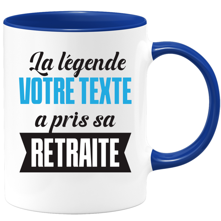 Mug personnalisable La Légende a pris sa retraite