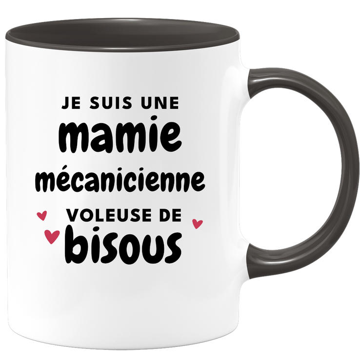 quotedazur - Mug Je Suis Une Mamie Mécanicienne Voleuse De Bisous - Cadeau Fête Des Grand Mères Original - Idée Cadeau Pour Anniversaire Mémé Mécanique - Cadeau Future Mamy Naissance