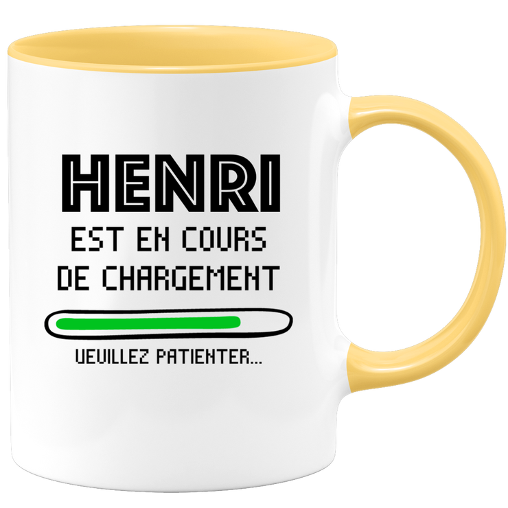 quotedazur - Mug Henri Est En Cours De Chargement Veuillez Patienter - Cadeau Henri Prénom Homme Personnalisé - Cadeau Annniversaire Noël Adolescent Collègue