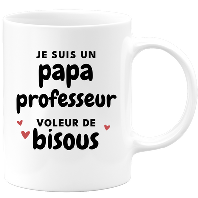 quotedazur - Mug Je Suis Un Papa Professeur Voleur De Bisous - Cadeau Fête Des Pères Original - Idée Cadeau Pour Anniversaire Papa - Cadeau Pour Futur Papa Naissance