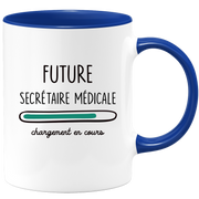quotedazur - Mug Future Secretaire medicale Chargement En Cours - Cadeau Humour Promotion Travail - Idée Cadeau Départ Collègue - Tasse Chef Secretaire medicale - Idéal Pour Noël Au Bureau