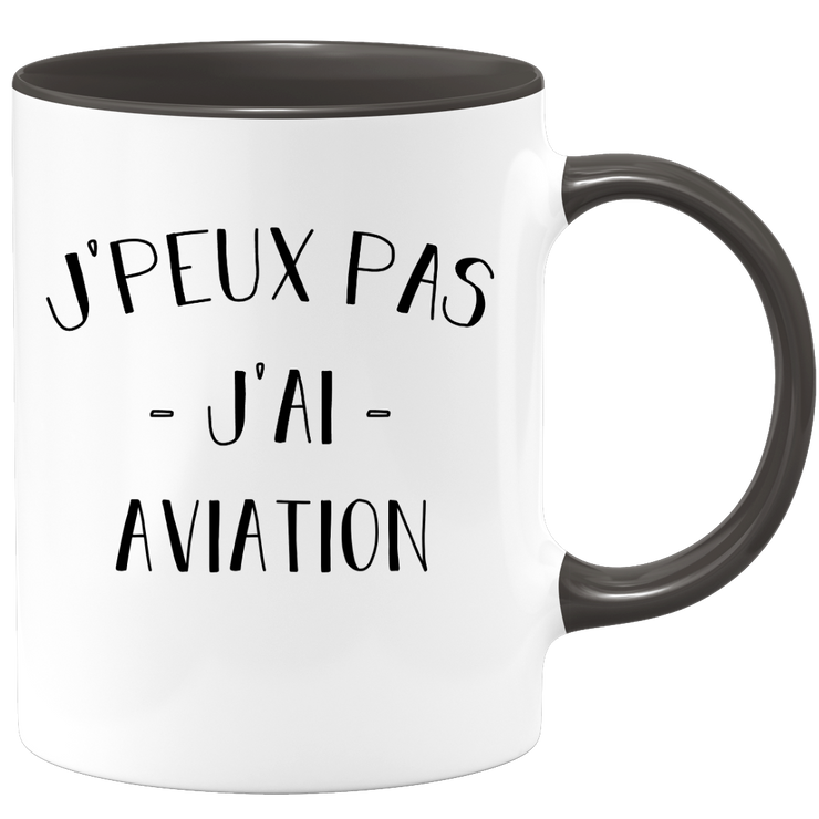 quotedazur - Mug Je Peux Pas J'ai Aviation - Cadeau Humour Sport - Idée Cadeau Original - Tasse Aviation - Idéal Pour Anniversaire Ou Noël