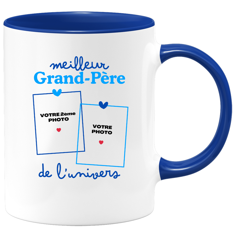 Mug Meilleur Grand-père de l'univers - Mug personnalisé avec 2 photos famille