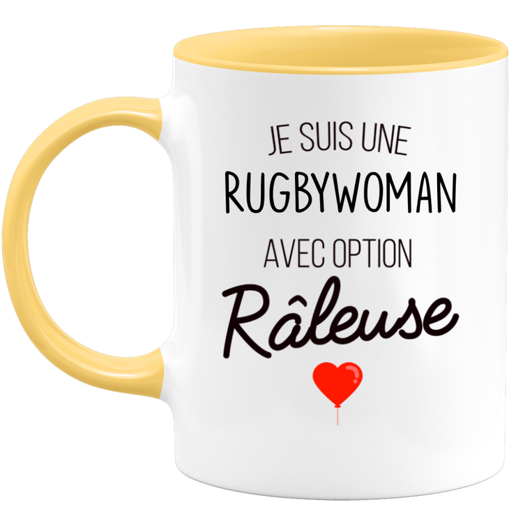 quotedazur - Mug Je Suis Une Rugbywoman Avec Option Râleuse - Cadeau Idéal Pour Rugbywoman - Cadeau Personnalisé Pour Femme - Cadeau Original Pour Anniversaire Ou Noël