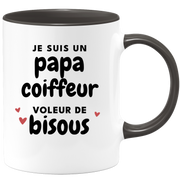 quotedazur - Mug Je Suis Un Papa Coiffeur Voleur De Bisous - Cadeau Fête Des Pères Original - Idée Cadeau Pour Anniversaire Papa - Cadeau Pour Futur Papa Naissance