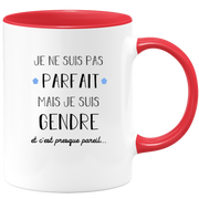 quotedazur - Mug Je Ne Suis Pas Parfait Mais Je Suis Gendre Et C'est Presque Pareil - Cadeau Humoristique pour Beau-Fils, Anniversaire, Noël