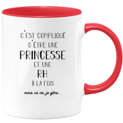quotedazur - Mug Princesse Et Rh A La Fois Mais Je Gère - Tasse Cadeau Femme Travail Fête Des Mères Anniversaire - Cadeau Départ ou Noël Pour Une Rh