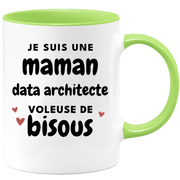 quotedazur - Mug Je Suis Une Maman Data architecte Voleuse De Bisous - Cadeau Fête Des Mères Original - Idée Cadeau Pour Anniversaire Maman - Cadeau Pour Future Maman Naissance
