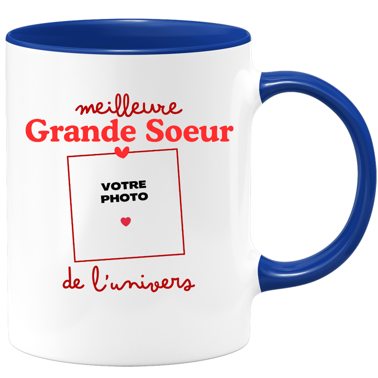 Mug Meilleure Grande Soeur de l'univers - Mug personnalisé avec photo famille