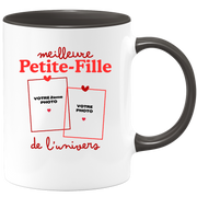Mug Meilleure Petite-fille de l'univers - Mug personnalisé avec 2 photos famille