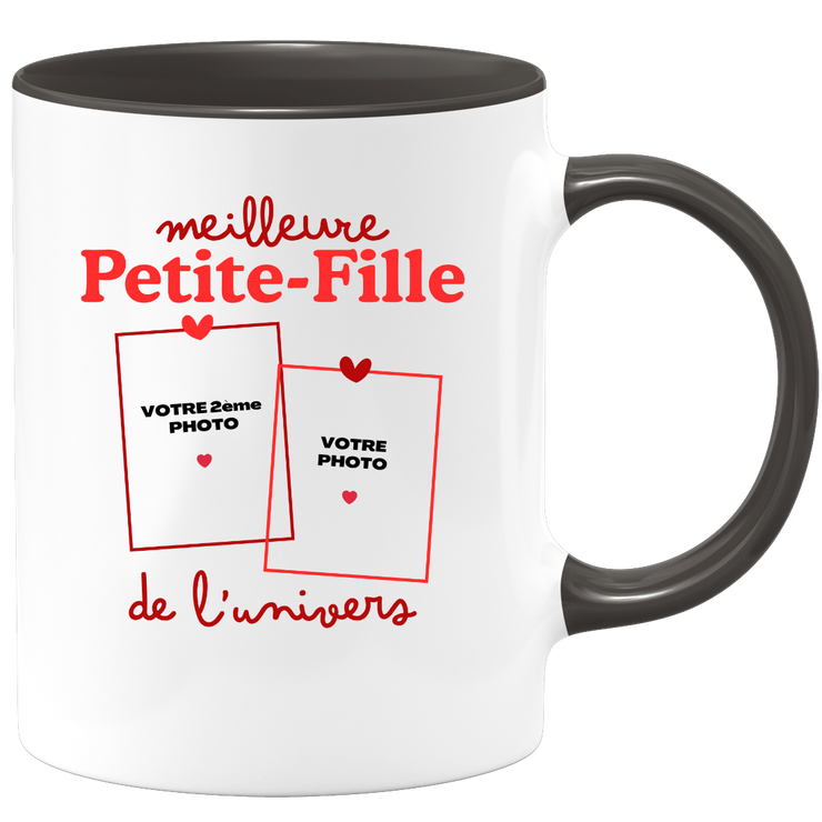Mug Meilleure Petite-fille de l'univers - Mug personnalisé avec 2 photos famille