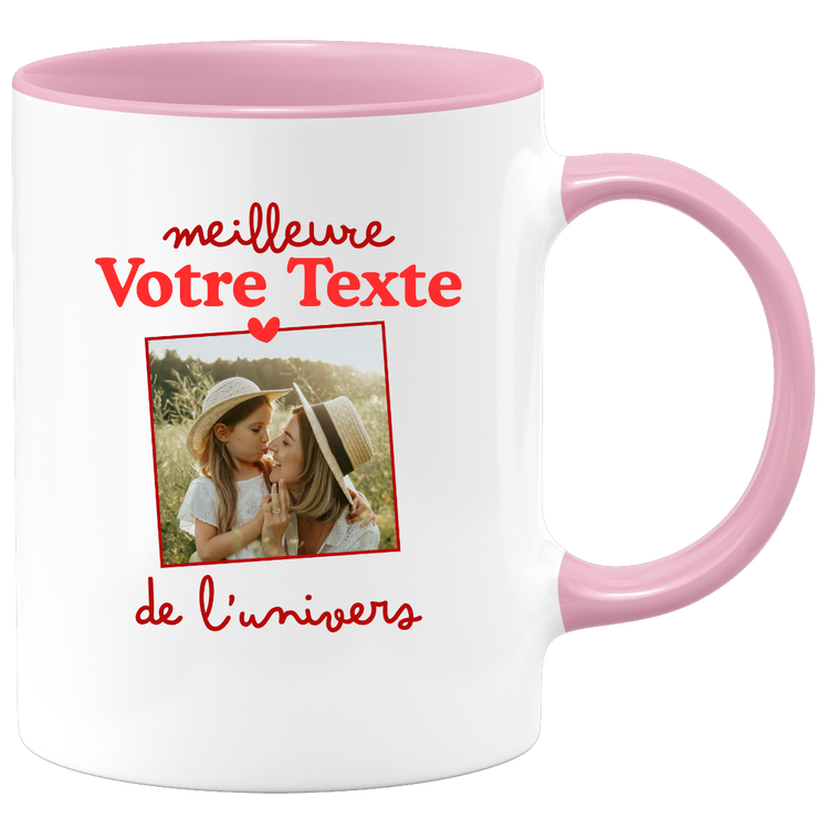 Mug photo personnalisée meilleure de l'univers pour femme - Métier famille prénom couple parent