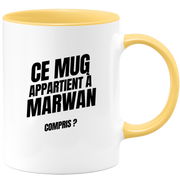 Mug Ce mug appartient à Marwan, compris ?