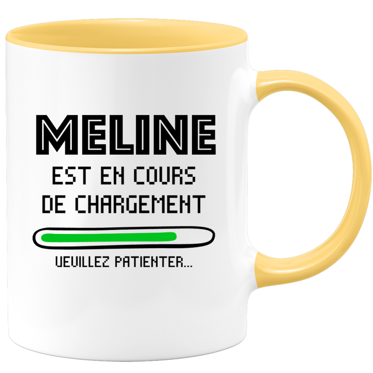 quotedazur - Mug Meline Est En Cours De Chargement Veuillez Patienter - Cadeau Meline Prénom Femme Personnalisé - Cadeau Annniversaire Noël Adolescent Collègue