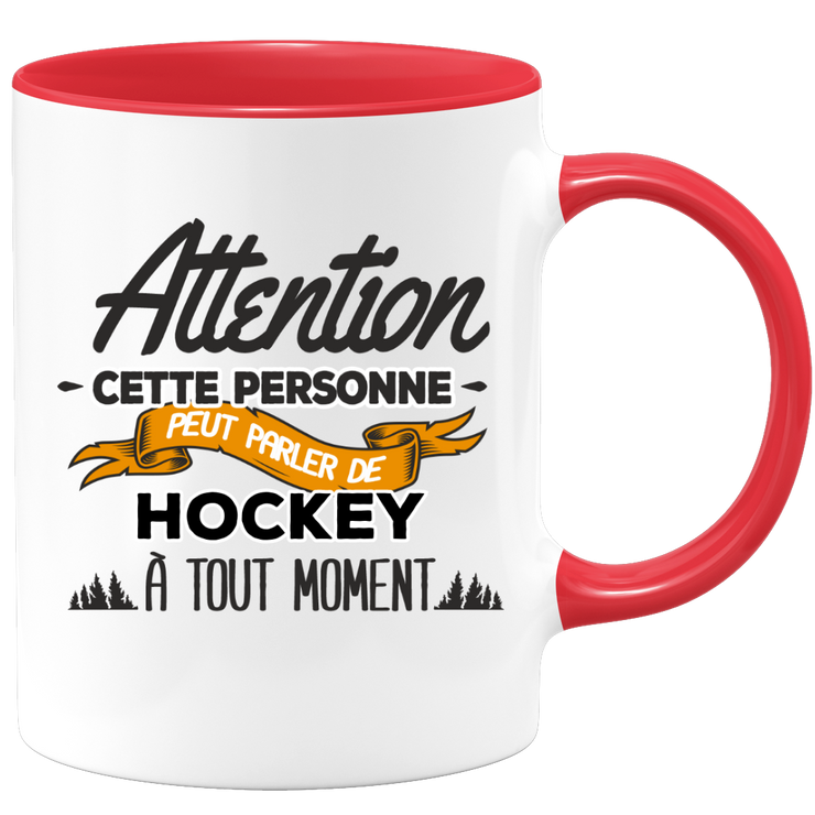 quotedazur - Mug Cette Personne Peut Parler De Hockey À Tout Moment - Cadeau Humour Sport - Idée Cadeau Original Hockeyeur Hockeyeuse - Tasse Hockey - Anniversaire Ou Noël