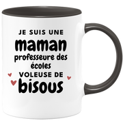 quotedazur - Mug I Am A School Teacher Mom Thief Of Kisses - Original Mother's Day Gift - Gift Idea For Mom Birthday - Gift For Future Mom Birth