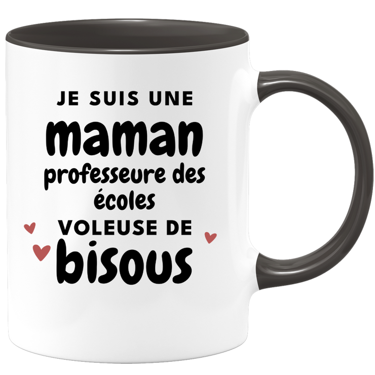 quotedazur - Mug I Am A School Teacher Mom Thief Of Kisses - Original Mother's Day Gift - Gift Idea For Mom Birthday - Gift For Future Mom Birth