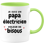 quotedazur - Mug Je Suis Un Papa électricien Voleur De Bisous - Cadeau Fête Des Pères Original - Idée Cadeau Pour Anniversaire Papa - Cadeau Pour Futur Papa Naissance