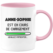 quotedazur - Mug Anne-Sophie Est En Cours De Chargement Veuillez Patienter - Cadeau Anne-Sophie Prénom Femme Personnalisé - Cadeau Annniversaire Noël Adolescent Collègue