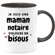 quotedazur - Mug I'm a Mom Notary Thief of Kisses - Original Mother's Day Gift - Gift Idea for Mom's Birthday - Gift for Future Mom Birth