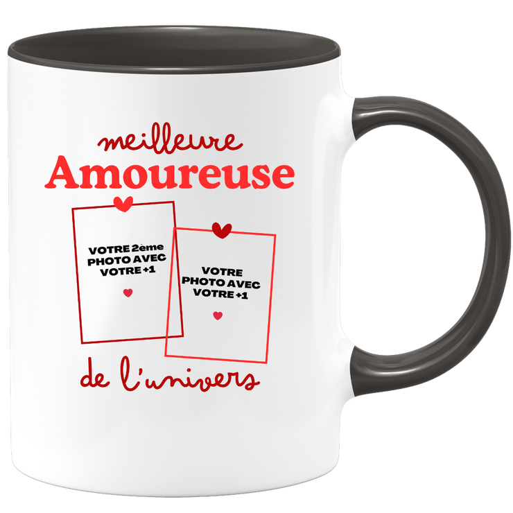 Mug Meilleure Amoureuse de l'univers - Mug personnalisé avec 2 photos couple