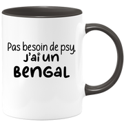 quotedazur - Mug Pas Besoin De Psy J'ai Un Bengal - Cadeau Humour Chat - Tasse Originale Animaux Cadeau Noël Anniversaire