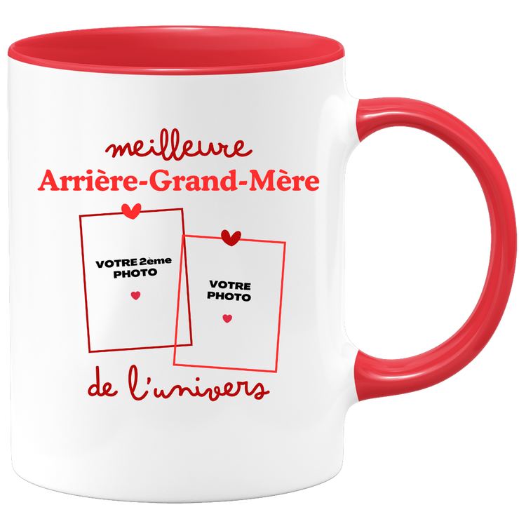 Mug Meilleure Arrière-grand-mère de l'univers - Mug personnalisé avec 2 photos famille
