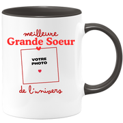 Mug Meilleure Grande Soeur de l'univers - Mug personnalisé avec photo famille