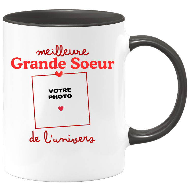 Mug Meilleure Grande Soeur de l'univers - Mug personnalisé avec photo famille