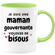 quotedazur - Mug Je Suis Une Maman Gouvernante Voleuse De Bisous - Cadeau Fête Des Mères Original - Idée Cadeau Pour Anniversaire Maman - Cadeau Pour Future Maman Naissance
