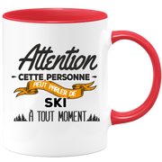 quotedazur - Mug Cette Personne Peut Parler De Ski À Tout Moment - Cadeau Humour Sport - Idée Cadeau Original Skieur Skieuse - Tasse Ski - Anniversaire Ou Noël