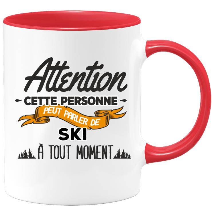 quotedazur - Mug Cette Personne Peut Parler De Ski À Tout Moment - Cadeau Humour Sport - Idée Cadeau Original Skieur Skieuse - Tasse Ski - Anniversaire Ou Noël