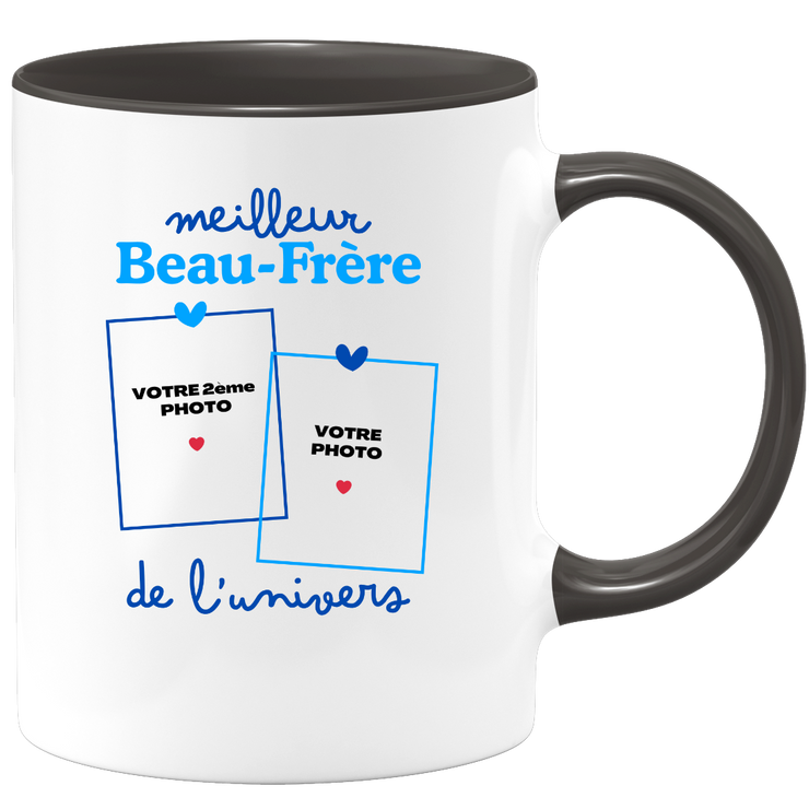 Mug Meilleur Beau-frère de l'univers - Mug personnalisé avec 2 photos famille
