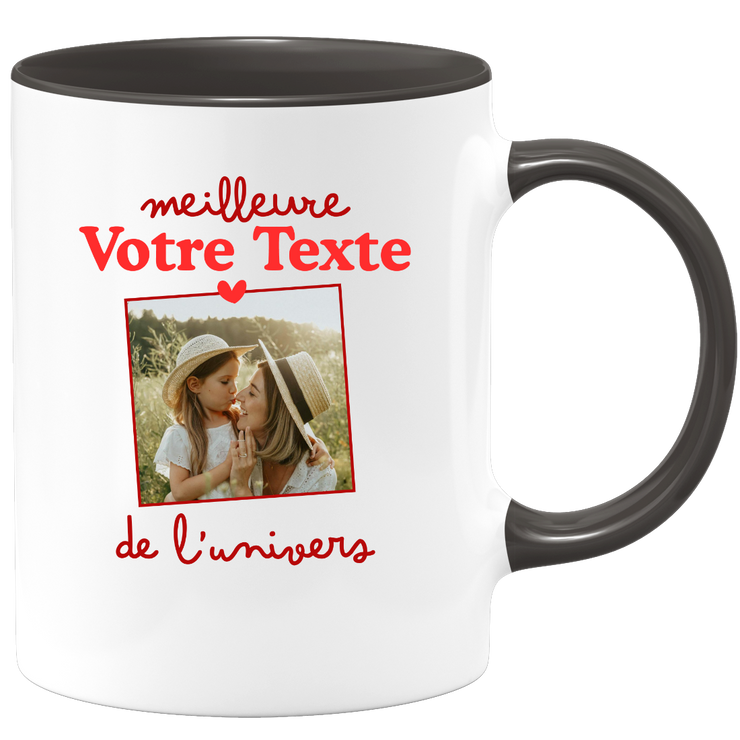 Mug photo personnalisée meilleure de l'univers pour femme - Métier famille prénom couple parent