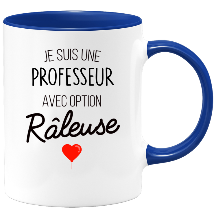 quotedazur - Mug Je Suis Une Professeure Avec Option Râleuse - Cadeau Idéal Pour Professeure - Cadeau Personnalisé Pour Femme - Cadeau Original Pour Anniversaire Ou Noël