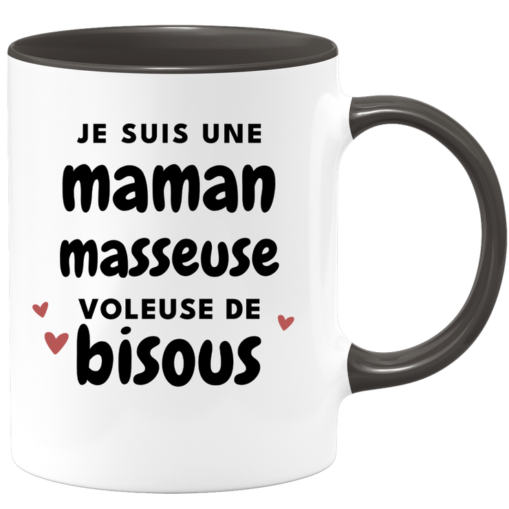 quotedazur - Mug Je Suis Une Maman Masseuse Voleuse De Bisous - Cadeau Fête Des Mères Original - Idée Cadeau Pour Anniversaire Maman - Cadeau Pour Future Maman Naissance