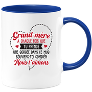 quotedazur - Mug Grand-Mère Nous T'Aimons - Cadeau Pour Grand-Mère Petite-Fille, Petit-Fils, Petits-Enfants, Grands-Enfants - Tasse Pour Mamie - Mémé, Grand-Maman, Grand-Mémé