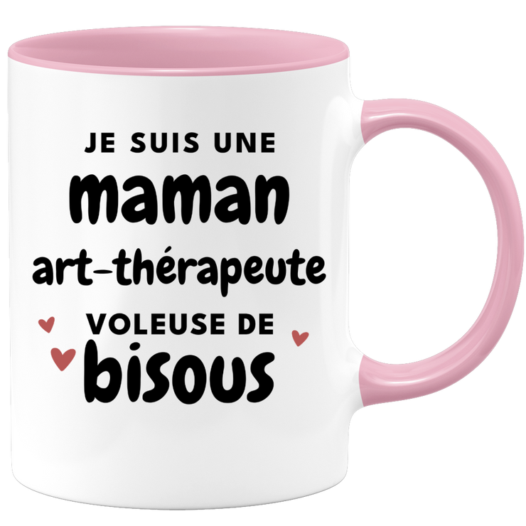 quotedazur - Mug I am a kiss-stealing Art Therapist Mom - Original Mother's Day Gift - Gift Idea For Mom Birthday - Gift For Future Mom Birth