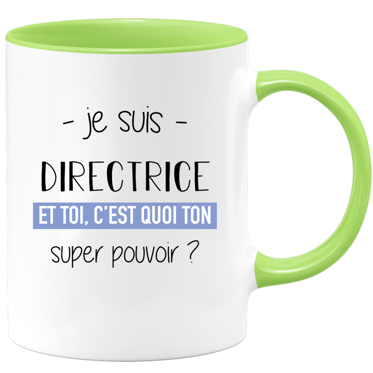 quotedazur - Mug Je Suis Directrice Super Pouvoir - Cadeau Humour Pour Une Collègue Femme Directrice - Tasse Idéale Pour Noël, Anniversaire, Départ Retraite, Mutation, Nouveau Poste