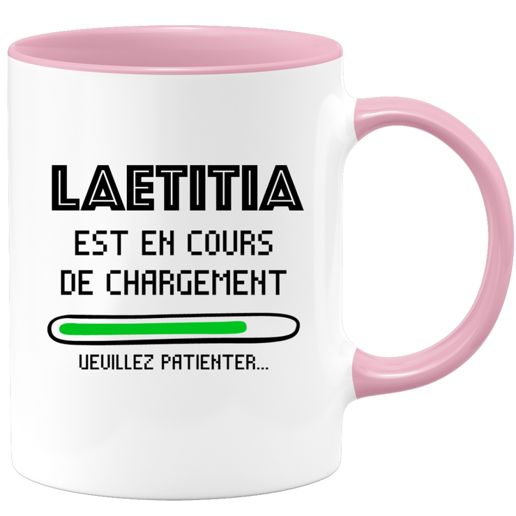 quotedazur - Mug Laetitia Est En Cours De Chargement Veuillez Patienter - Cadeau Laetitia Prénom Femme Personnalisé - Cadeau Annniversaire Noël Adolescent Collègue