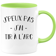 quotedazur - Mug Je Peux Pas J'ai Tir a l arc - Cadeau Humour Sport - Idée Cadeau Original - Tasse Tir a l arc - Idéal Pour Anniversaire Ou Noël