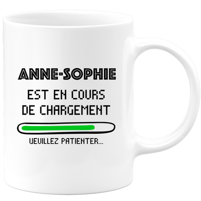 quotedazur - Mug Anne-Sophie Est En Cours De Chargement Veuillez Patienter - Cadeau Anne-Sophie Prénom Femme Personnalisé - Cadeau Annniversaire Noël Adolescent Collègue