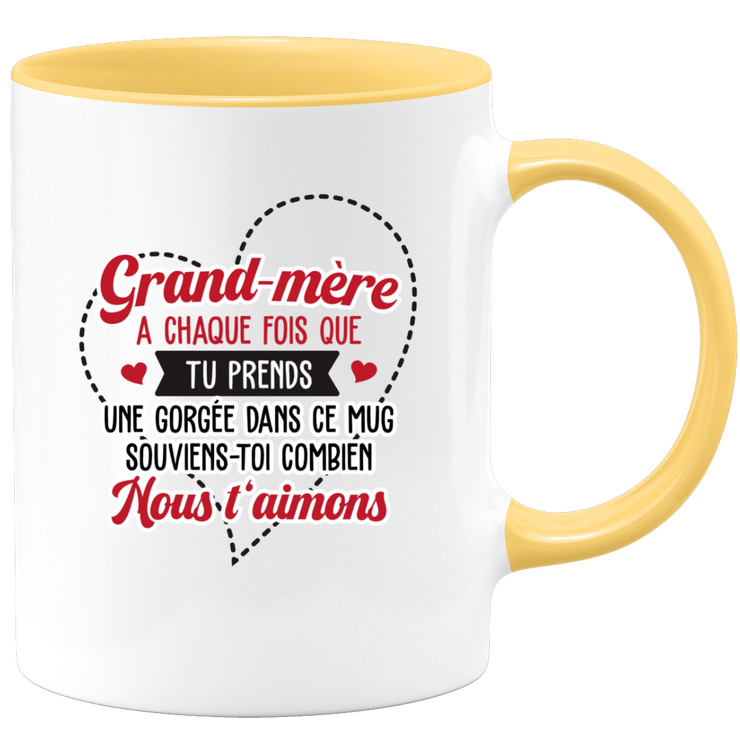 quotedazur - Mug Grand-Mère Nous T'Aimons - Cadeau Pour Grand-Mère Petite-Fille, Petit-Fils, Petits-Enfants, Grands-Enfants - Tasse Pour Mamie - Mémé, Grand-Maman, Grand-Mémé