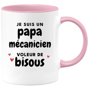 quotedazur - Mug Je Suis Un Papa Mécanicien Voleur De Bisous - Cadeau Fête Des Pères Original - Idée Cadeau Pour Anniversaire Papa - Cadeau Pour Futur Papa Naissance