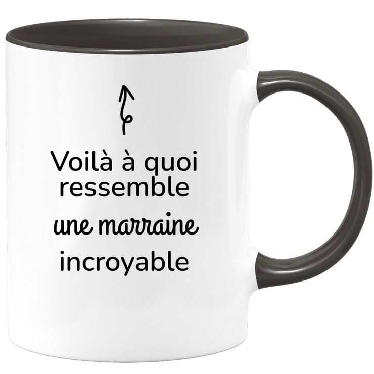 quotedazur - Mug Voilà À Quoi Ressemble Une Marraine Incroyable - Cadeau Pour Marraine - Cadeau Personnalisé Pour Femme - Cadeau Original Anniversaire Ou Noël