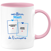 Mug Meilleur Mari de l'univers - Mug personnalisé avec 2 photos famille