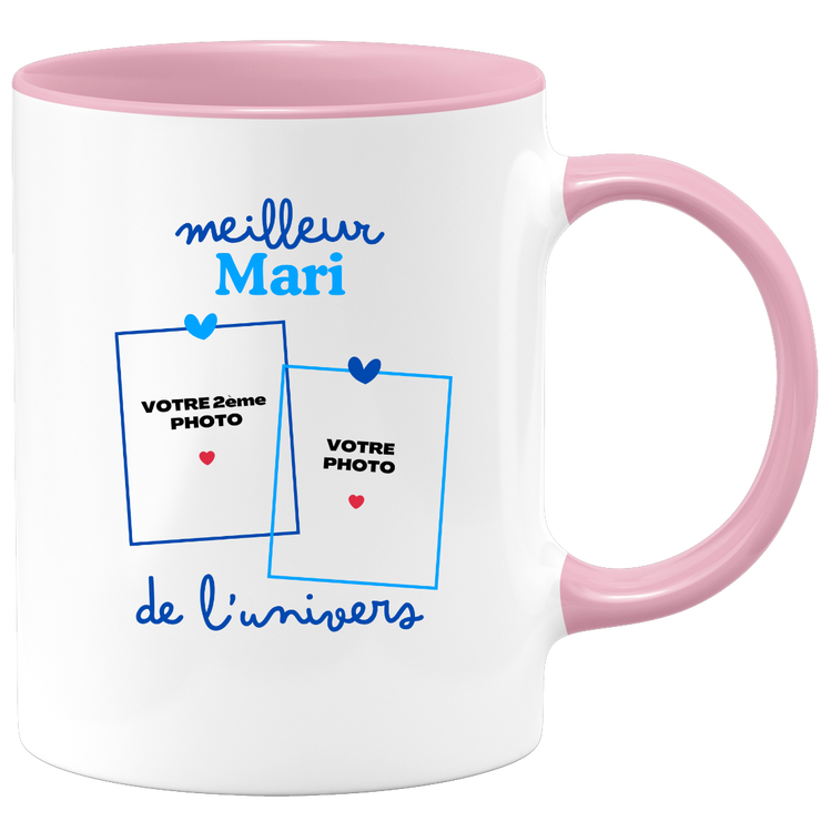 Mug Meilleur Mari de l'univers - Mug personnalisé avec 2 photos famille