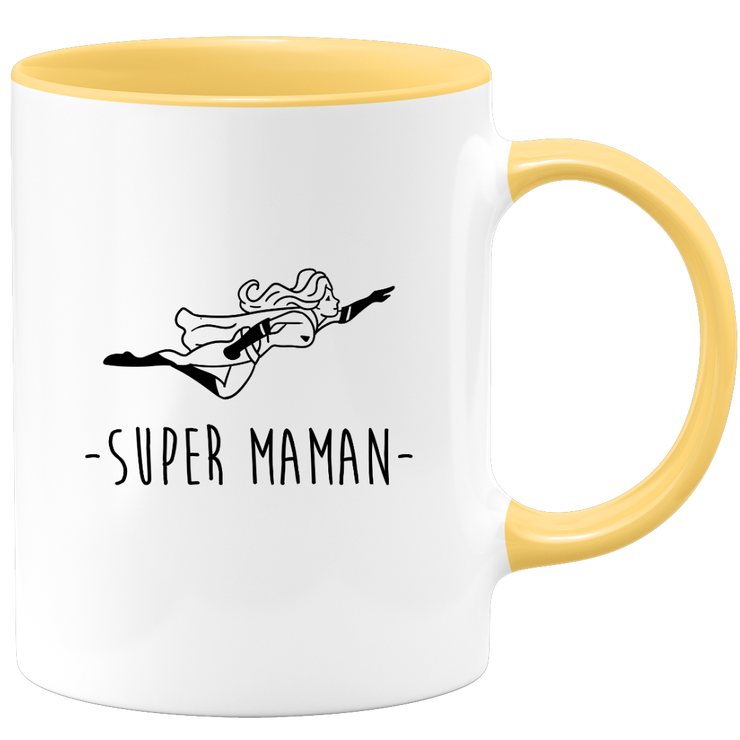 quotedazur - Mug Super Maman Super Héroïne - Cadeau Maman Original - Idée Cadeau Pour Anniversaire Ou Fête Des Mères - Tasse Pour Jeune Ou Future Maman Suite À Une Naissance